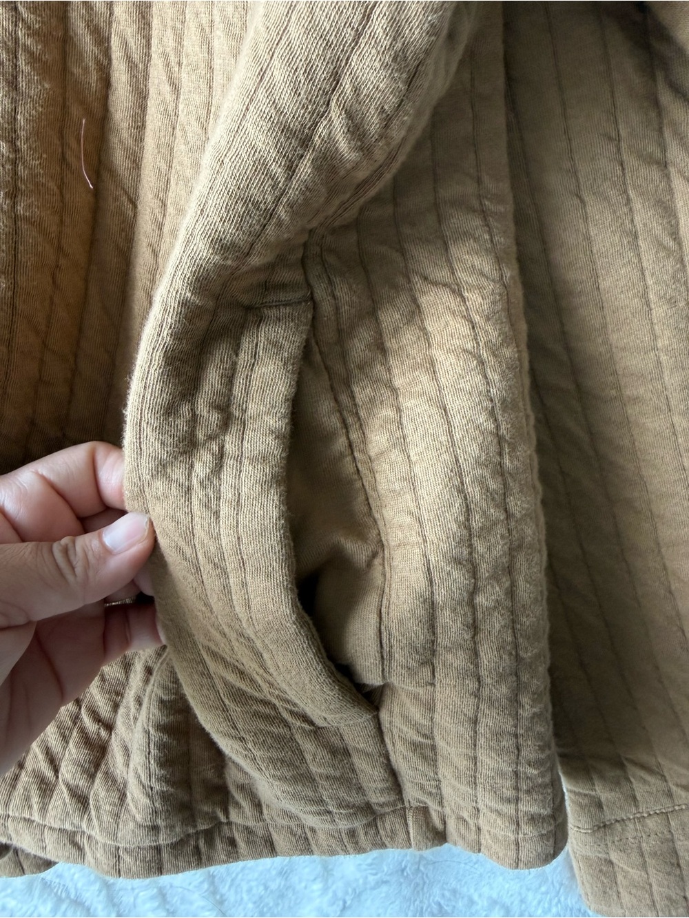 Goodfellow & Co Quilted Chest-Pocket Shirt Jacket in Camel - Picture 5 of 6